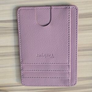 Teskyer Wallet Slim RFID Blocking Card Holder Purple Leather